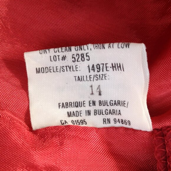 Hechter Ladies Size 14 Red Lined Wool/Cashmere Blend Button Front Pea Coat - Picture 6 of 9